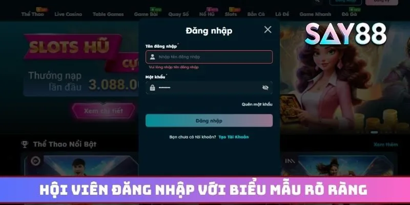 đăng nhập trang game say88
